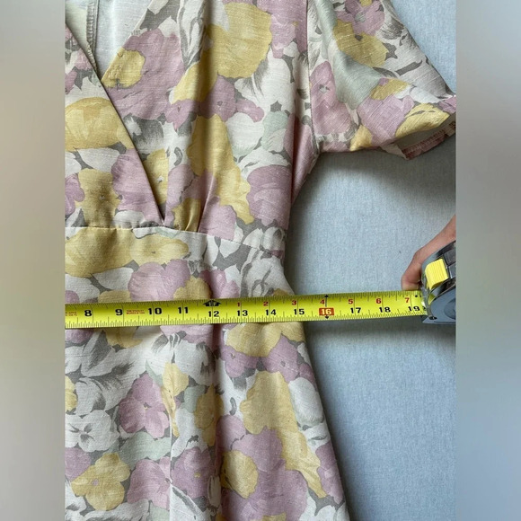 Vintage  Marciano floral linen string dress Sz M - Picture 7 of 8